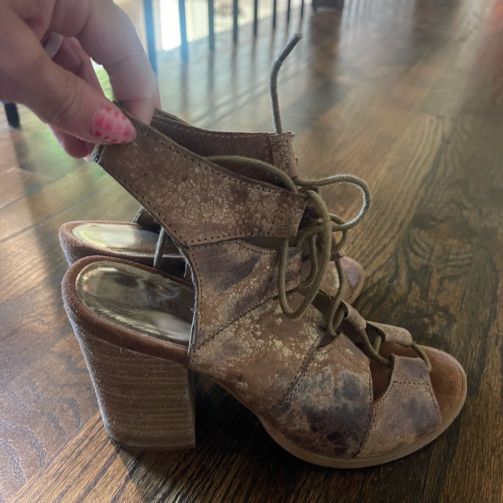 Stylish Brown Lace-Up Women's Heels